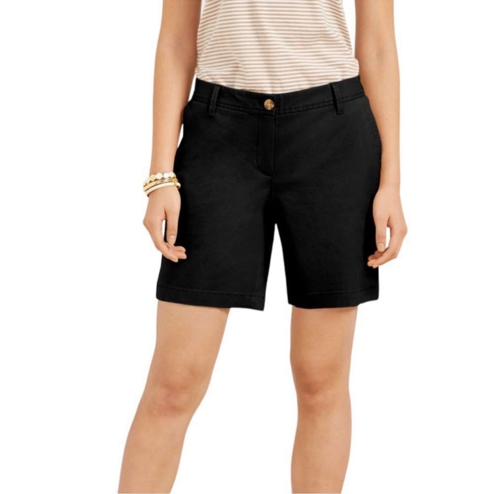 Talbots 7” Black Chino Shorts Size 12